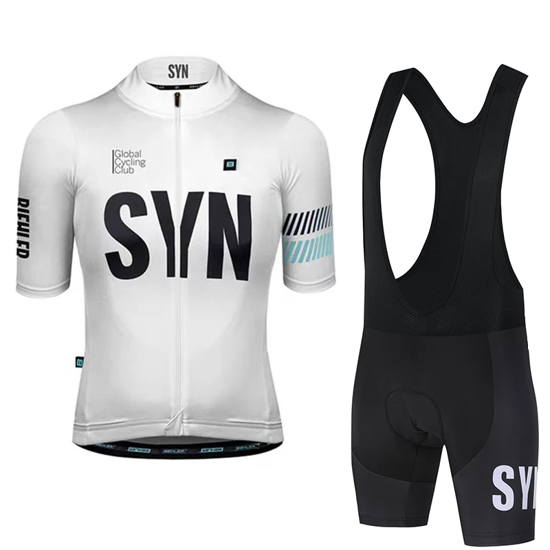 Cycling Community - ชุดจักรยานผู้ชาย SYN สำหรับฤดูร้อน เสื้อปั่นจักรยานแบบสปอร์ต กางเกงปั่นจักรยานแบบมีสายรัดเอว ชุดปั่นจักรยาน
